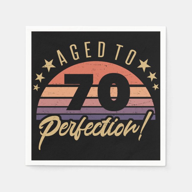 Serviette En Papier 70e Humour d'anniversaire Retro (Devant)