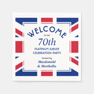 Serviette En Papier 70e Platinum Celebration UNION JACK Paper