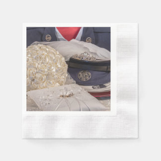 Serviette En Papier 7263-Mariage militaire