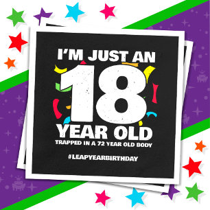 Serviette En Papier 72e anniversaire fête piégée bonjour année jour fé