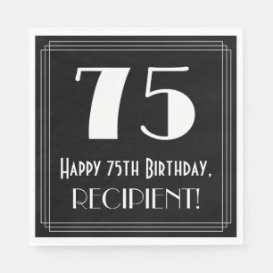 Serviette En Papier 75e anniversaire ~ Art Déco Inspiré "75", Nom