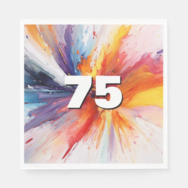 Serviette En Papier 75e anniversaire de la peinture (Devant)