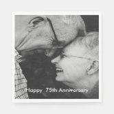 75 ans 75e anniversaire de mariage serviettes personnalisées