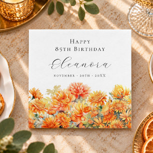 Serviette En Papier 75e anniversaire Fleur de naissance de novembre Ch