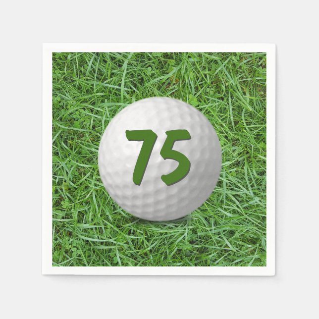 Serviette En Papier 75e anniversaire Golf Ball on Grass (Devant)