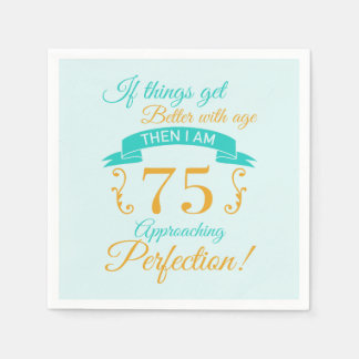 Serviette En Papier 75e anniversaire mieux avec l'âge