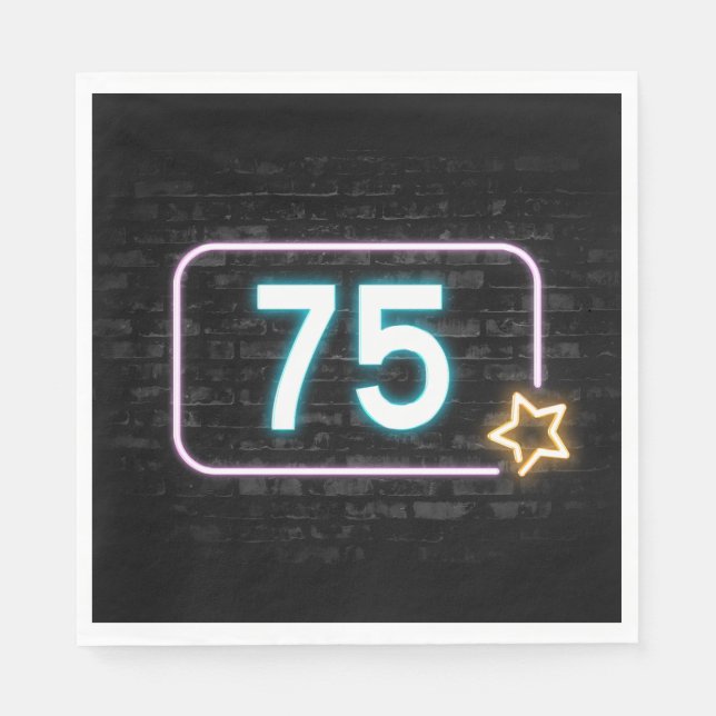 Serviette En Papier 75e anniversaire Neon Connexion en brique (Devant)