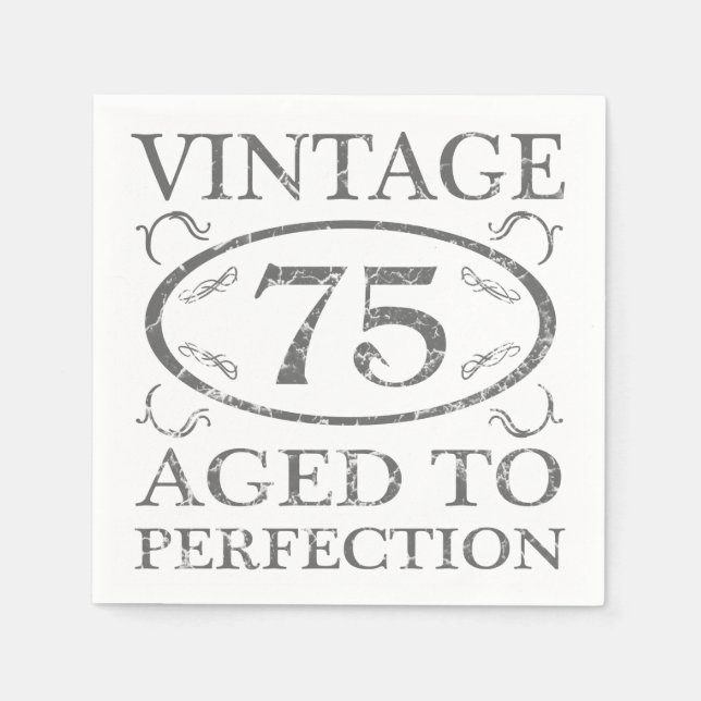 Serviette En Papier 75e anniversaire Vintage (Devant)
