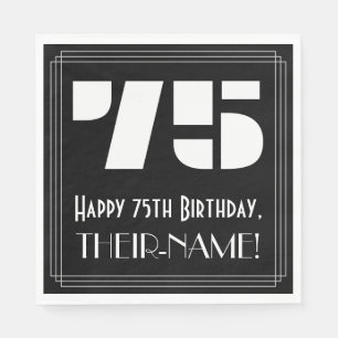 Serviette En Papier 75e anniversaire : vue inspirée d'Art déco "75" + 