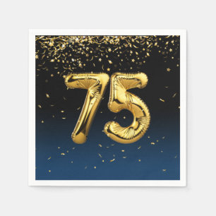 Serviette En Papier 75e Gold Party Balloons et serviettes Confetti