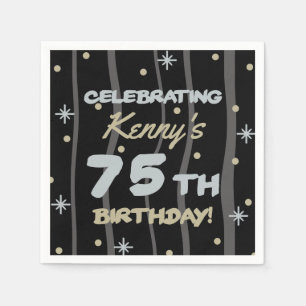 Serviette En Papier 75th Birthday Party Ajouter votre nom