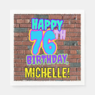 Serviette En Papier 76e anniversaire ~ Amusant, Graffiti urbain inspir