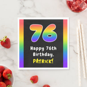 Serviette En Papier 76e anniversaire : Rainbow Spectrum # 76, Nom pers