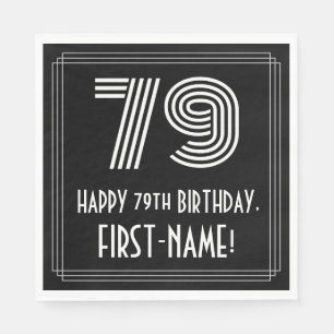 Serviette En Papier 79e anniversaire : Art Déco Inspiré Look "79" + No