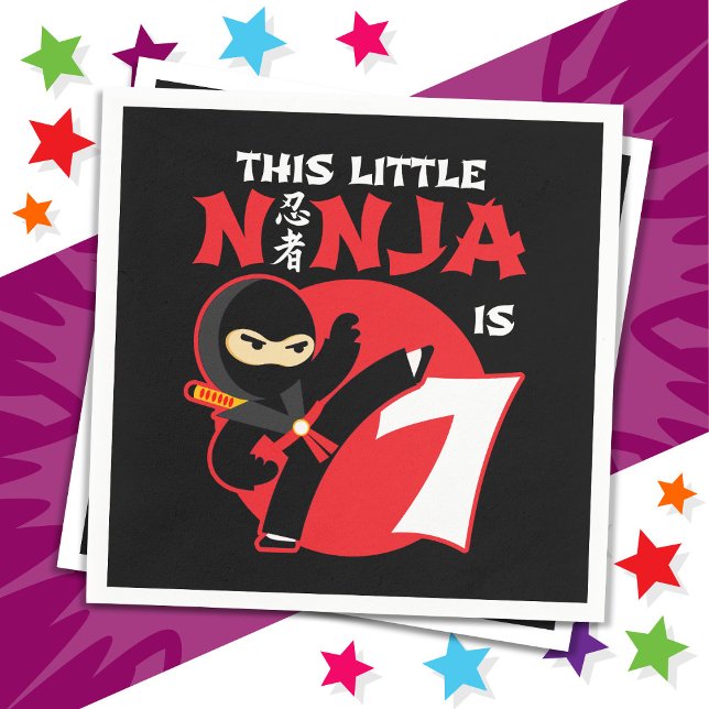 Serviette En Papier 7e anniversaire 7 année Enfants Party Little Ninja (Créateur téléchargé)