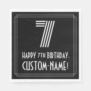 Serviette En Papier 7e anniversaire : apparence inspirée de l'Art Déco