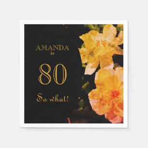 Serviette En Papier 80 Alors Quelle Rose Jaune Drôle 80e Anniversaire