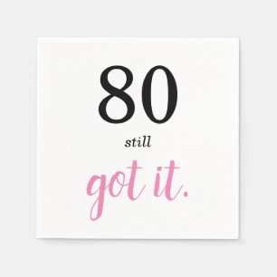Serviette En Papier 80 Il A Encore Il Élégant Texte Anniversaire