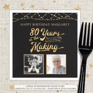 Serviette En Papier 80e anniversaire ans dans la fabrication 2 photos