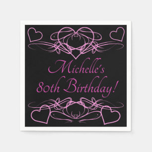 Serviette En Papier 80e anniversaire de la femme