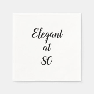 Serviette En Papier 80e anniversaire Elégant à 80