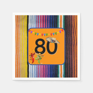 Serviette En Papier 80e anniversaire fête Design mexicain