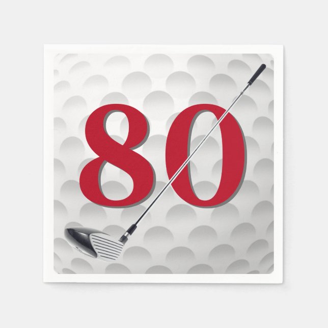 Serviette En Papier 80e anniversaire Golf Club Napkins (Devant)