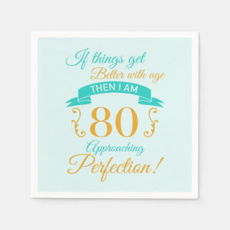 Serviette En Papier 80e anniversaire mieux avec l'âge