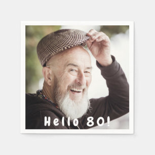 Serviette En Papier 80e anniversaire photo hommes hommes