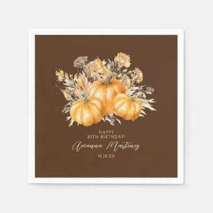 Serviette En Papier 80e anniversaire Rustic Boho Citrouille automne pe