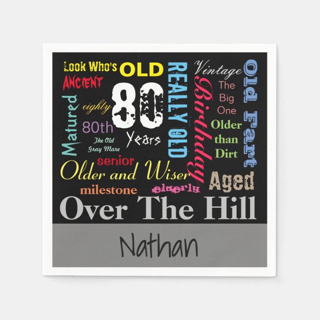 Serviette En Papier 80ème Joyeux Jour du Graffiti (Devant)