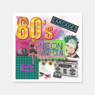 Serviette En Papier 80s Collage Cocktail Napkin