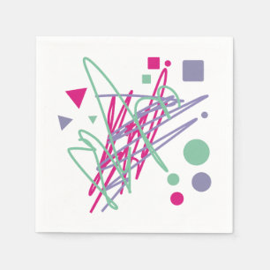 Serviette En Papier 80s quatre-vingts couleurs vintages splash medley