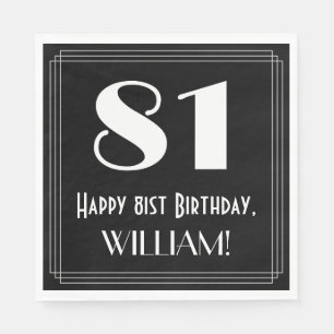 Serviette En Papier 81e anniversaire ~ Art Déco Inspiré Look "81", N