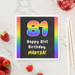 Serviette En Papier 81e anniversaire : Rainbow Spectrum # 81, Nom pers
