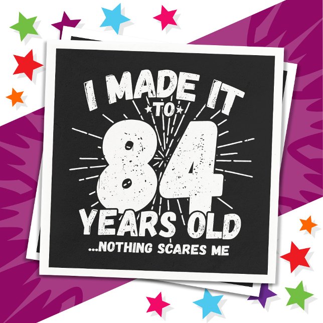 Serviette En Papier 84 Ans Mème Sarcastique vieux drôle 84ème annivers (Créateur téléchargé)