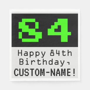 Serviette En Papier 84e anniversaire - Nerdy / Geeky Style "84" & Nom