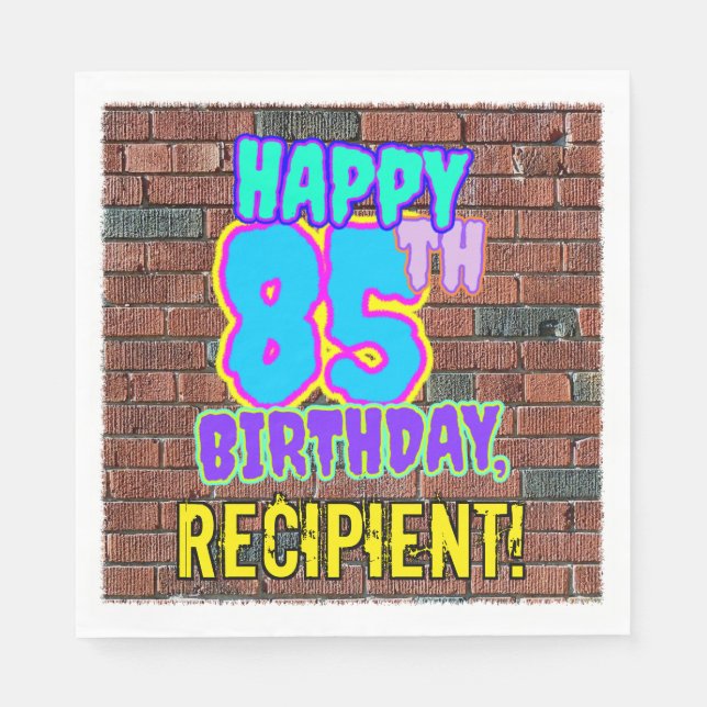 Serviette En Papier 85e anniversaire ~ Amusant, Graffiti urbain inspir (Devant)