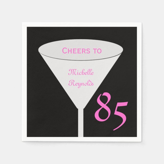 Serviette En Papier 85e anniversaire "Cheers To" pour femme Papier (Devant)