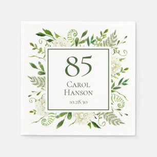 Serviette En Papier 85e anniversaire Hydrangeas blanches