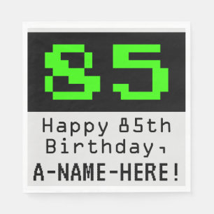 Serviette En Papier 85e anniversaire - Nerdy / Geeky Style "85" & Nom