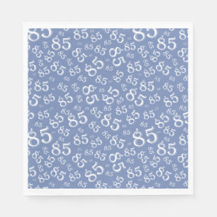 Serviette En Papier 85e anniversaire Numéro de fête Motif bleu/blanc