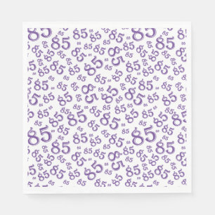 Serviette En Papier 85e anniversaire Numéro de fête Motif violet/blanc