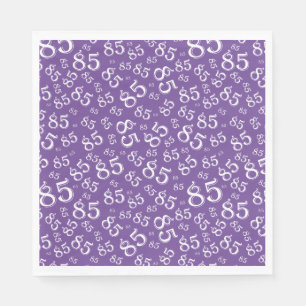 Serviette En Papier 85e anniversaire Numéro de fête Motif violet/blanc