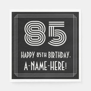 Serviette En Papier 85ème anniversaire : Art Déco Inspiré Look "85" + 
