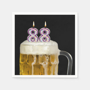 Serviette En Papier 88e Anniversaire Bière en noir