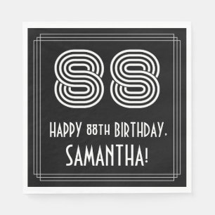 Serviette En Papier 88ème anniversaire : Art Déco Inspiré Look "88" +