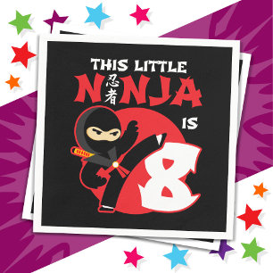 Serviette En Papier 8e anniversaire 8 ans Enfants Party Little Ninja 8