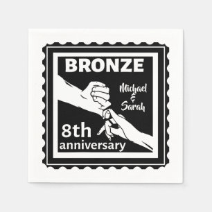 Serviette En Papier 8e anniversaire mariage cadeau traditionnel bronze