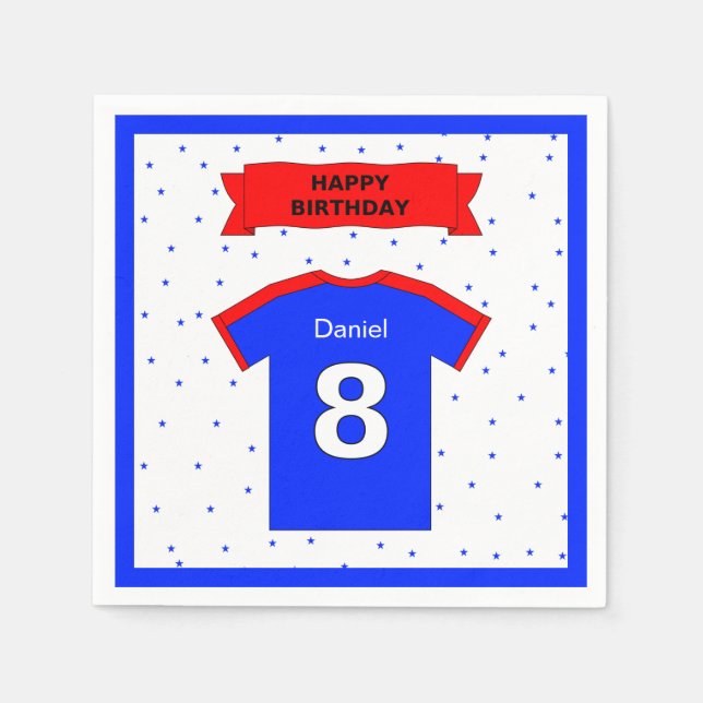 Serviette En Papier 8e anniversaire pour les garçons et les filles ajo (Devant)